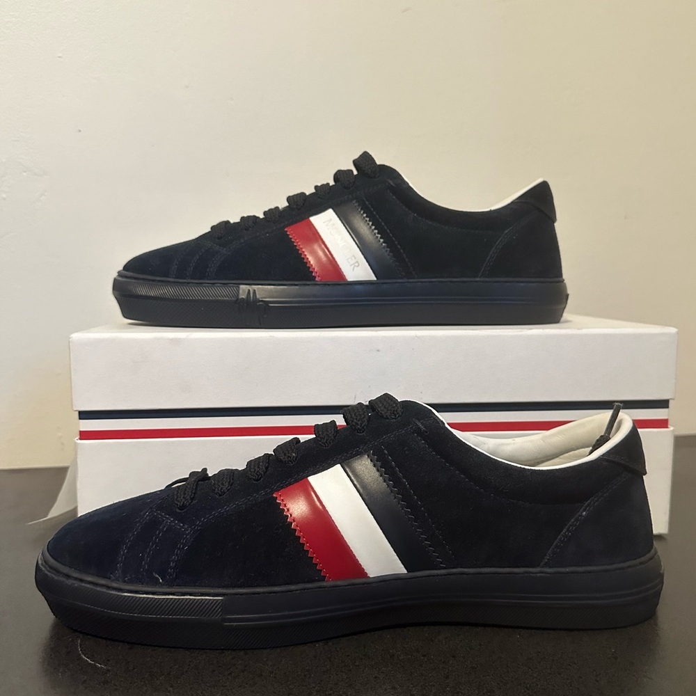 Moncler navy suede Monaco shoes - Picture 2 of 6